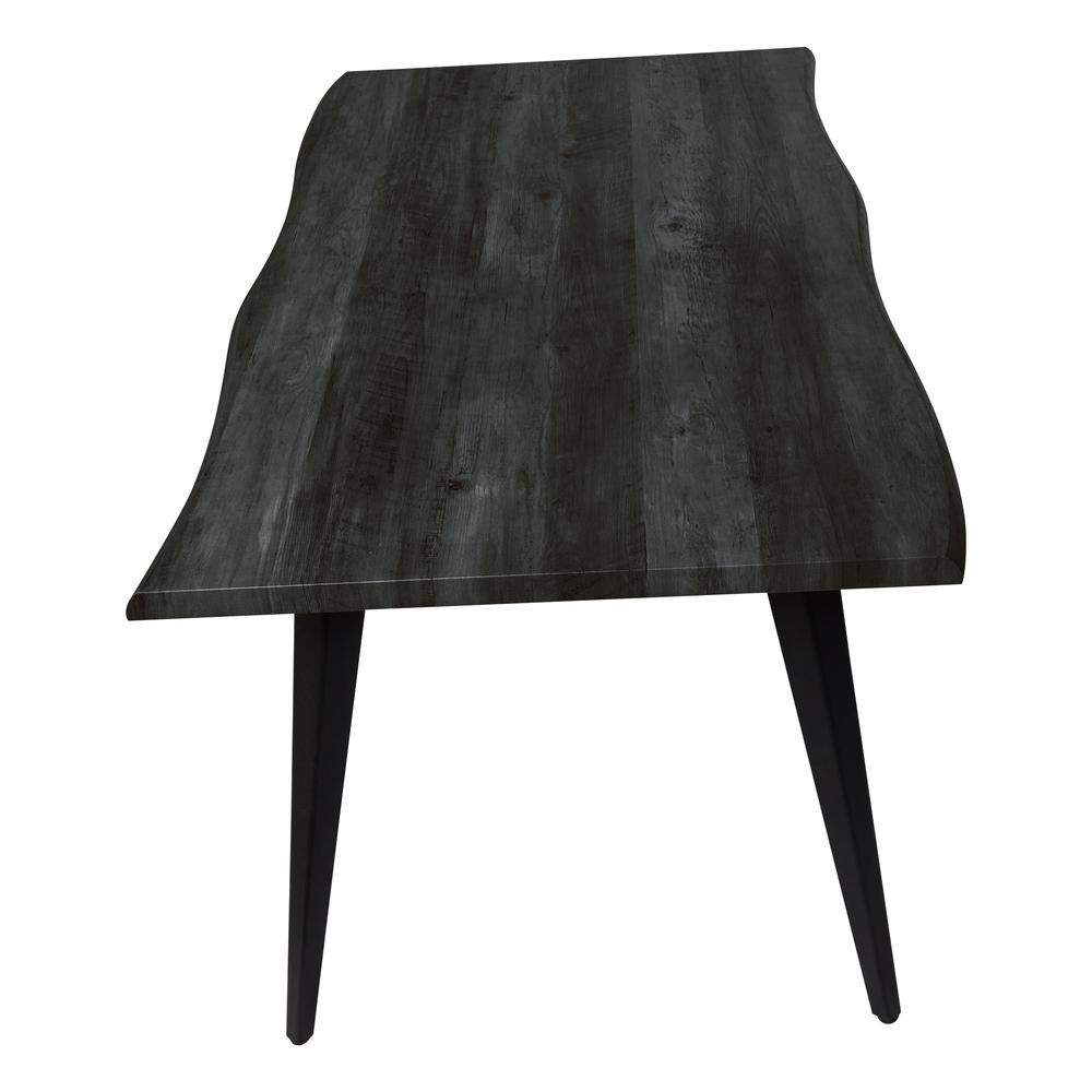 LeisureMod Ravenna Modern Rectangular Wood 63" Dining Table With Metal Legs RTM63BL. Picture 4