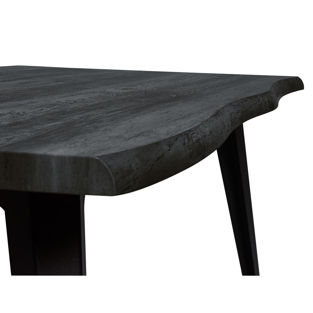 LeisureMod Ravenna Modern Rectangular Wood 63" Dining Table With Metal Legs RTM63BL. Picture 6