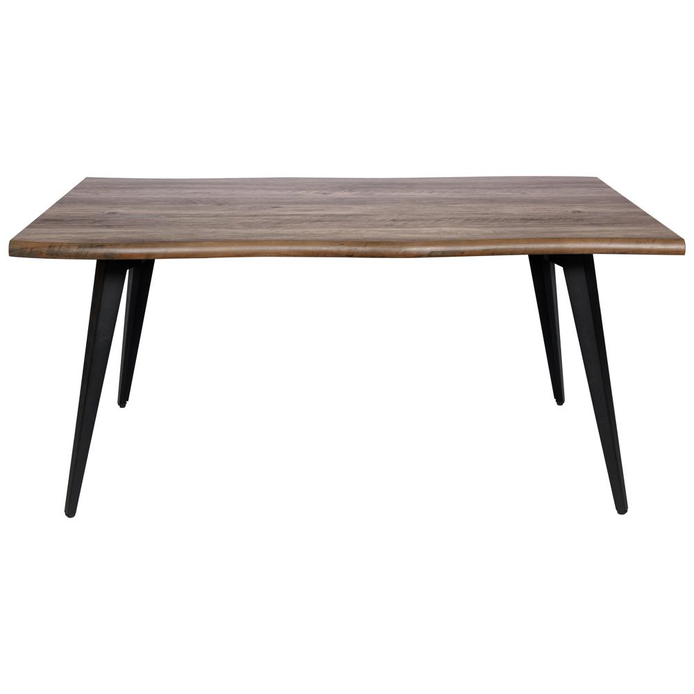 LeisureMod Ravenna Modern Rectangular Wood 63" Dining Table With Metal Legs RTM63BR. Picture 5
