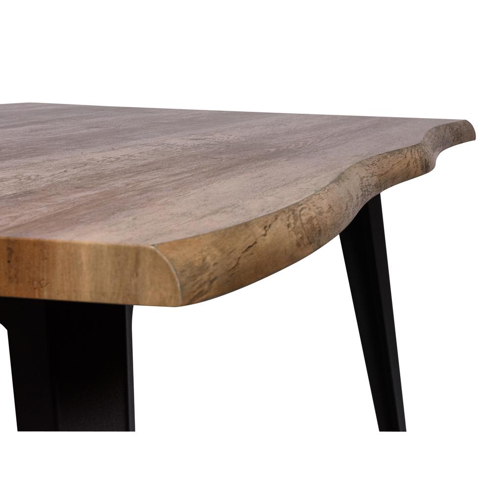 LeisureMod Ravenna Modern Rectangular Wood 63" Dining Table With Metal Legs RTM63BR. Picture 9