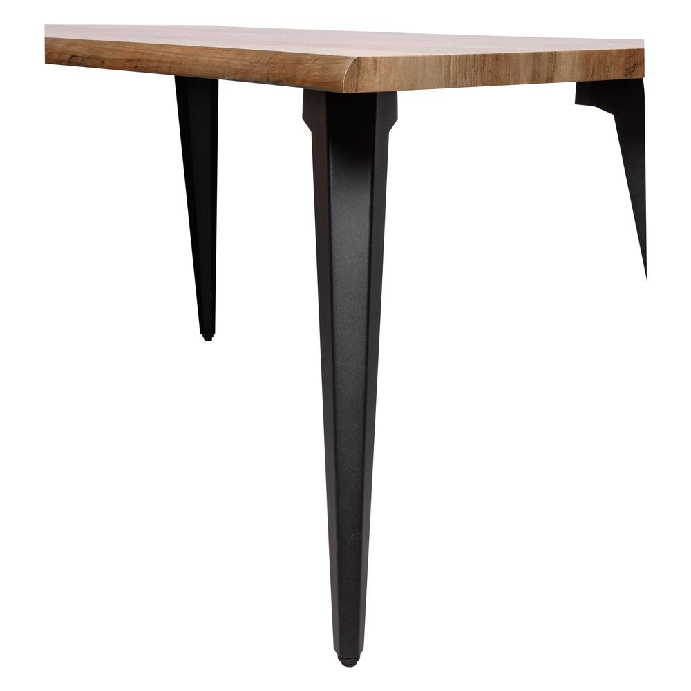 LeisureMod Ravenna Modern Rectangular Wood 63" Dining Table With Metal Legs RTM63BR. Picture 11