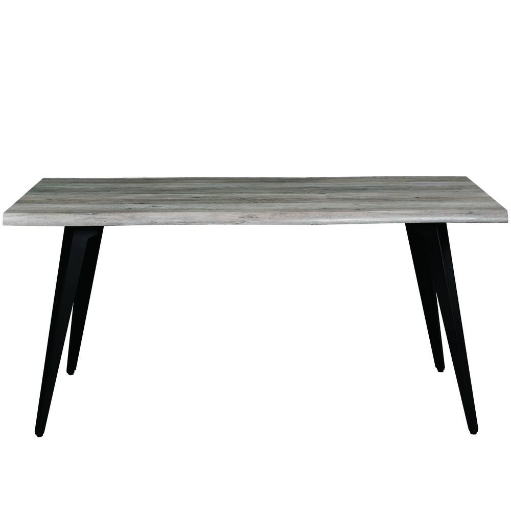 LeisureMod Ravenna Modern Rectangular Wood 63" Dining Table With Metal Legs RTM63WO. Picture 2