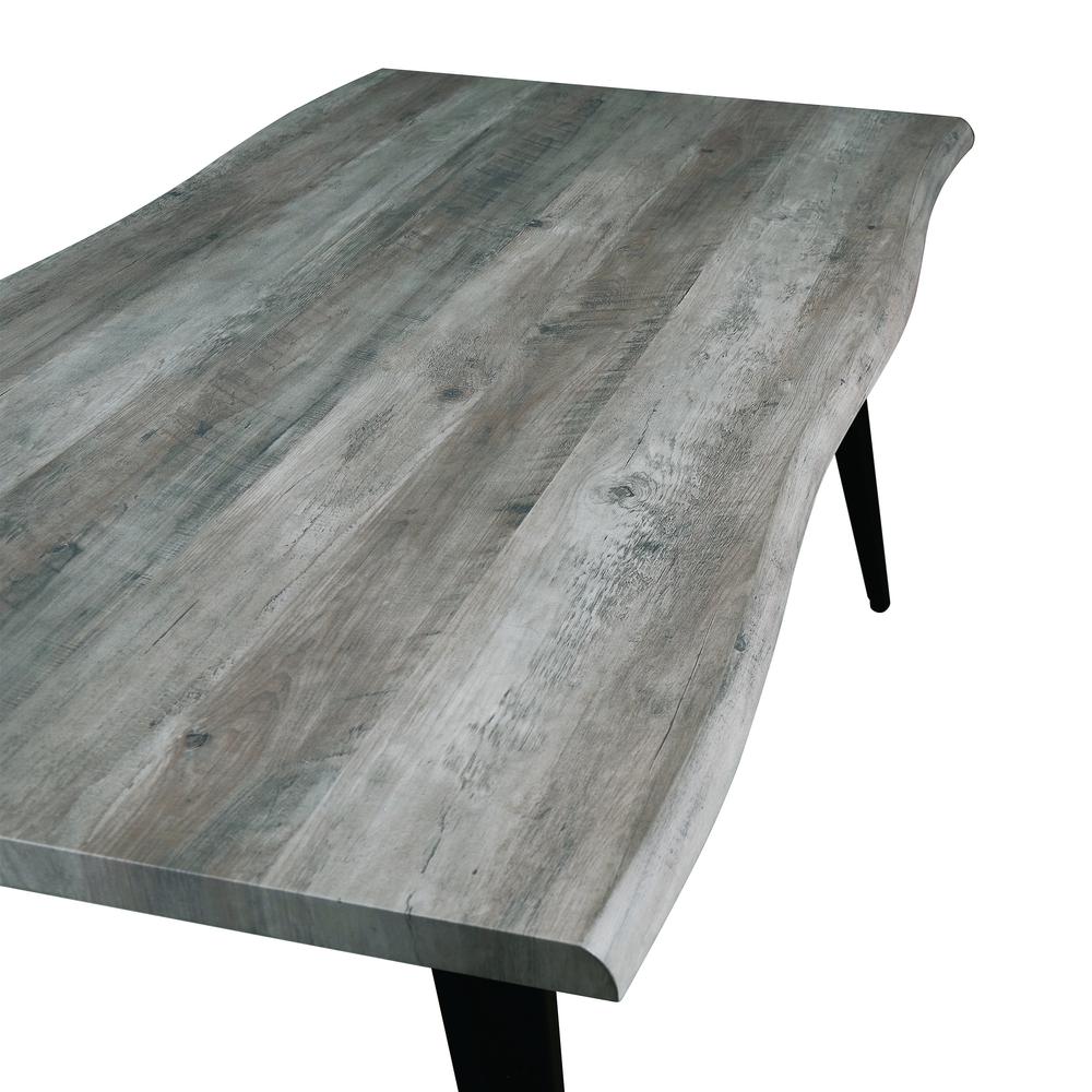 LeisureMod Ravenna Modern Rectangular Wood 63" Dining Table With Metal Legs RTM63WO. Picture 3