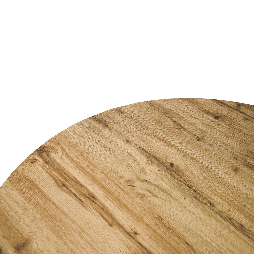 Ravenna 47" Round Wood Dining Table With Modern Metal Base. Picture 3