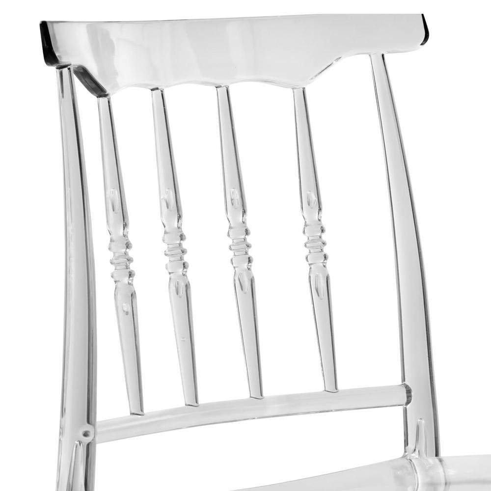 LeisureMod Spindle Transparent Modern Lucite Dining Chair in Clear SC19CL. Picture 5