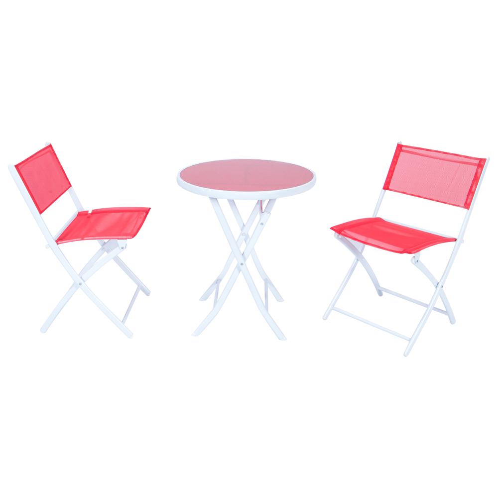 Outdoor Bistro Folding Table Chairs Set. Picture 1