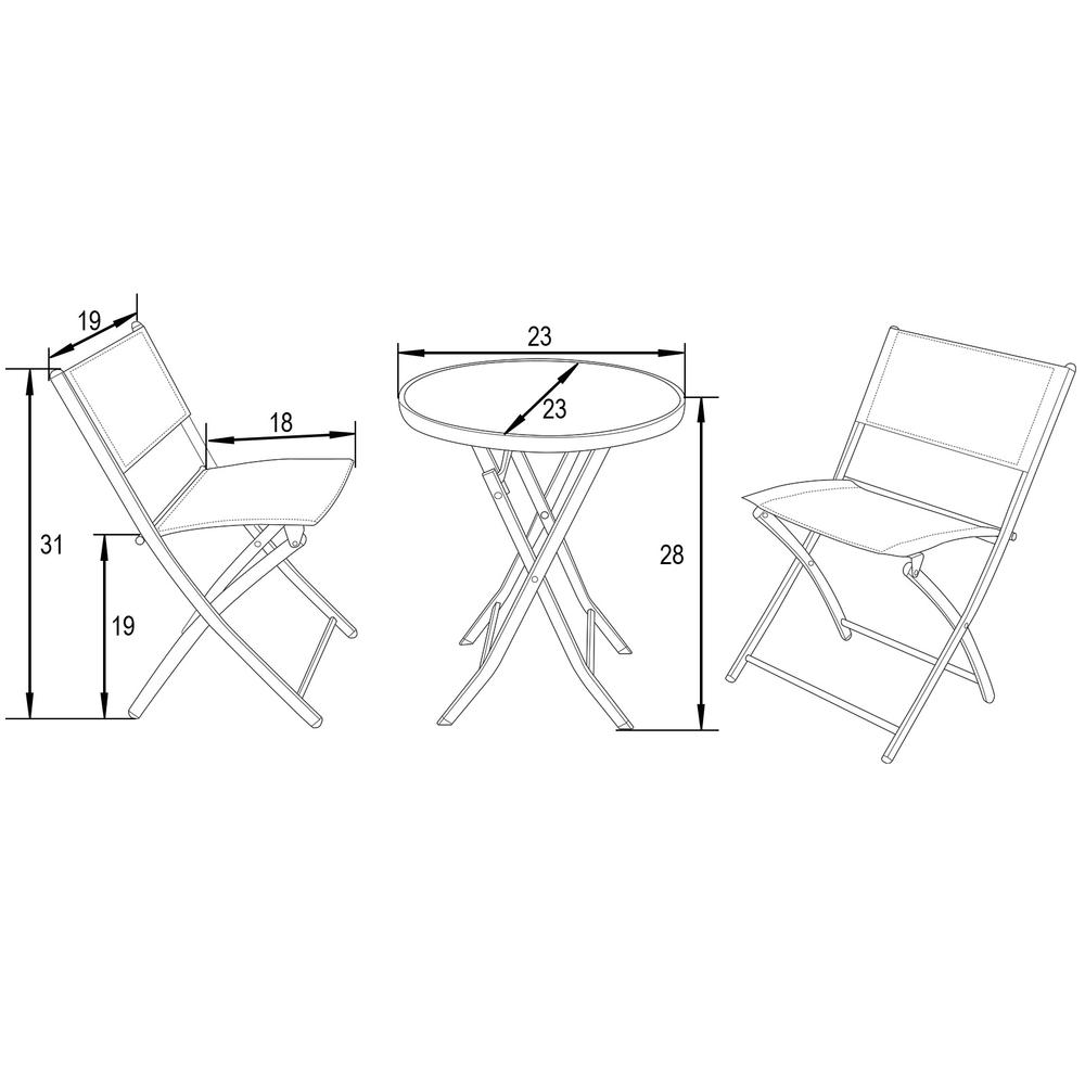 Outdoor Bistro Folding Table Chairs Set. Picture 9