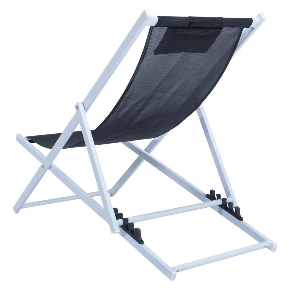 Sunset Outdoor Sling Lounge Chair With Headrest. Picture 3