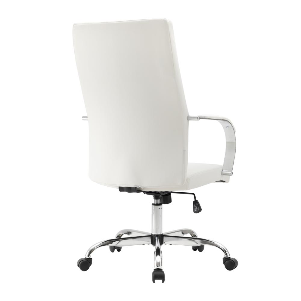 LeisureMod Sonora Modern High-Back Tall Adjustable Height Leather Conference Office Chair with Tilt & 360 Degree Swivel in White. Picture 7