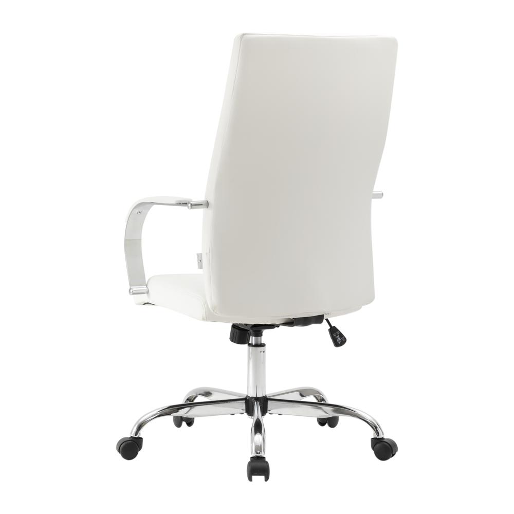 LeisureMod Sonora Modern High-Back Tall Adjustable Height Leather Conference Office Chair with Tilt & 360 Degree Swivel in White. Picture 9