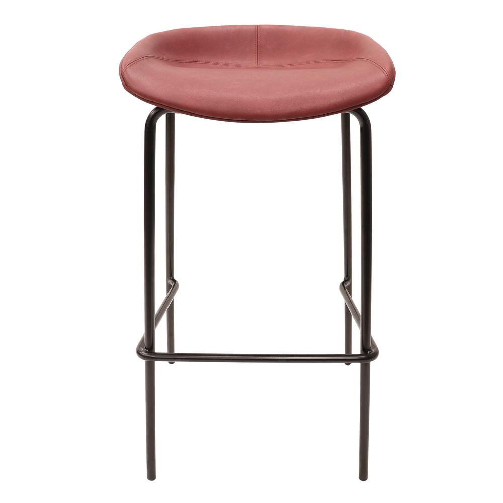 Barstool with Upholstered Faux Leather Seat and Powder Coated Iron Frame. Picture 7