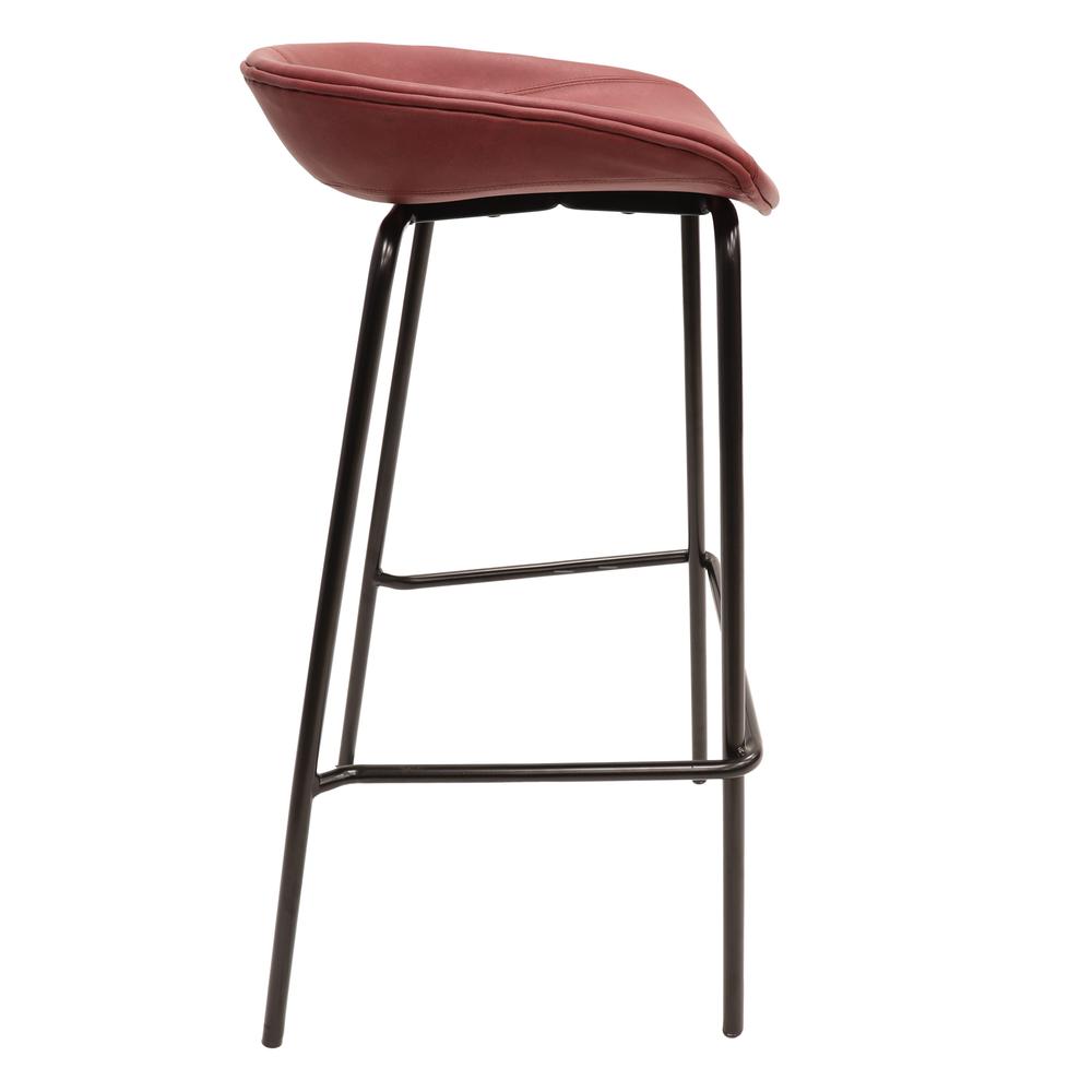 Barstool with Upholstered Faux Leather Seat and Powder Coated Iron Frame. Picture 8