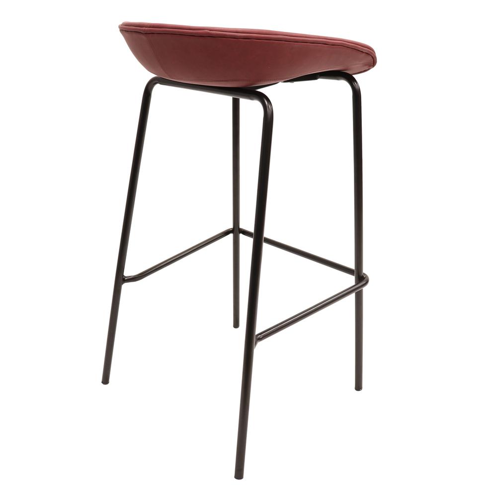 Barstool with Upholstered Faux Leather Seat and Powder Coated Iron Frame. Picture 9