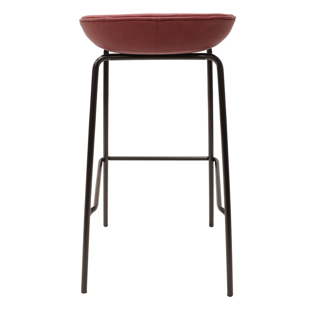 Barstool with Upholstered Faux Leather Seat and Powder Coated Iron Frame. Picture 10