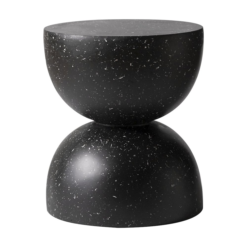 Sage Collection Fiberglass Outdoor Side Table in Black. Picture 1