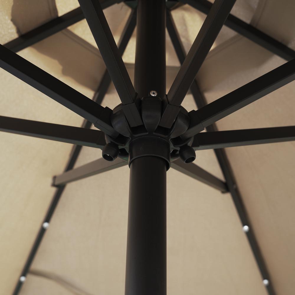 Sierra 9' Outdoor Patio Tilt Market Umbrella with Solar LED Lights. Picture 7
