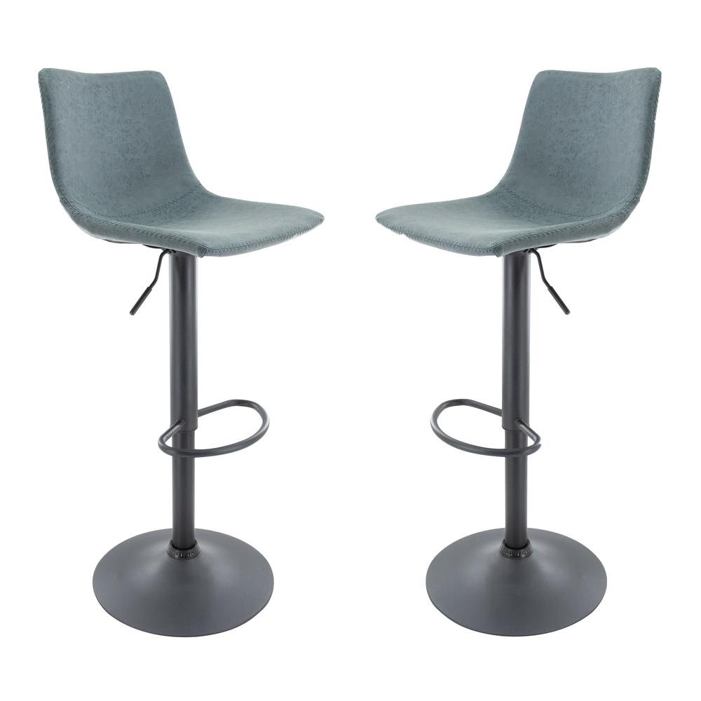 Tilbury Modern Adjustable Bar Stool With Footrest & 360-Degree Swivel Set of 2. Picture 1