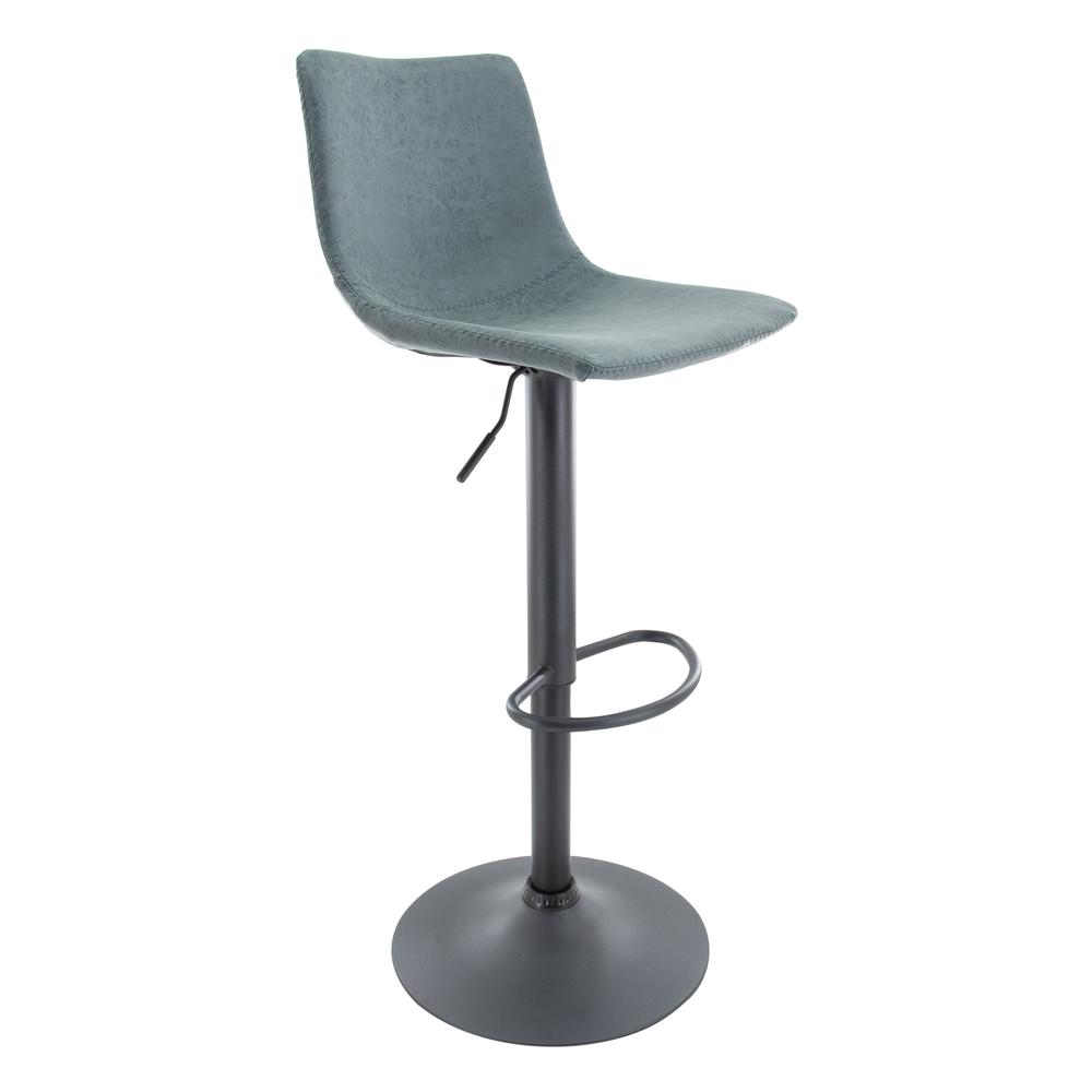 LeisureMod Tilbury Modern Adjustable Bar Stool With Footrest & 360-Degree Swivel Peacock Blue. The main picture.
