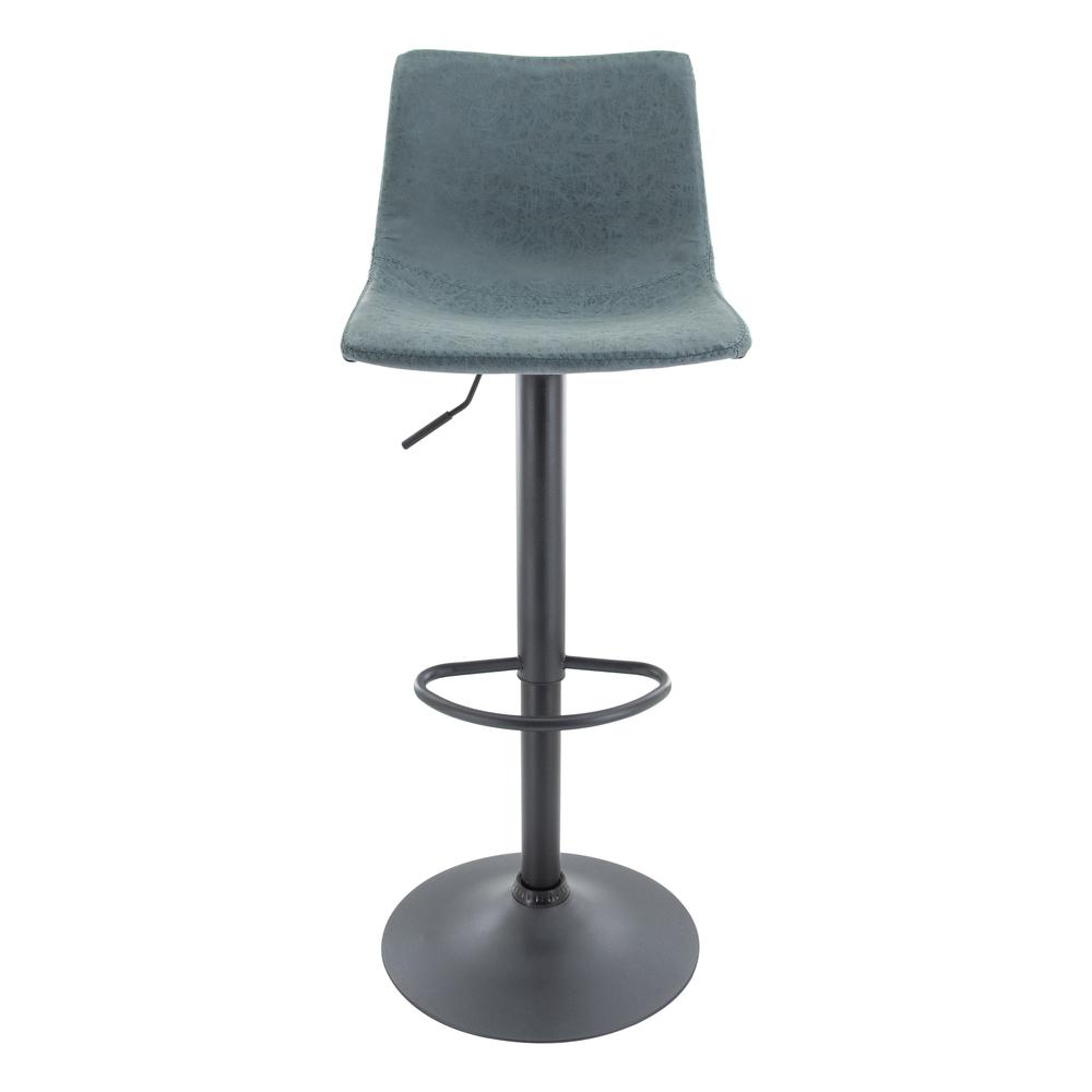LeisureMod Tilbury Modern Adjustable Bar Stool With Footrest & 360-Degree Swivel Peacock Blue. Picture 2