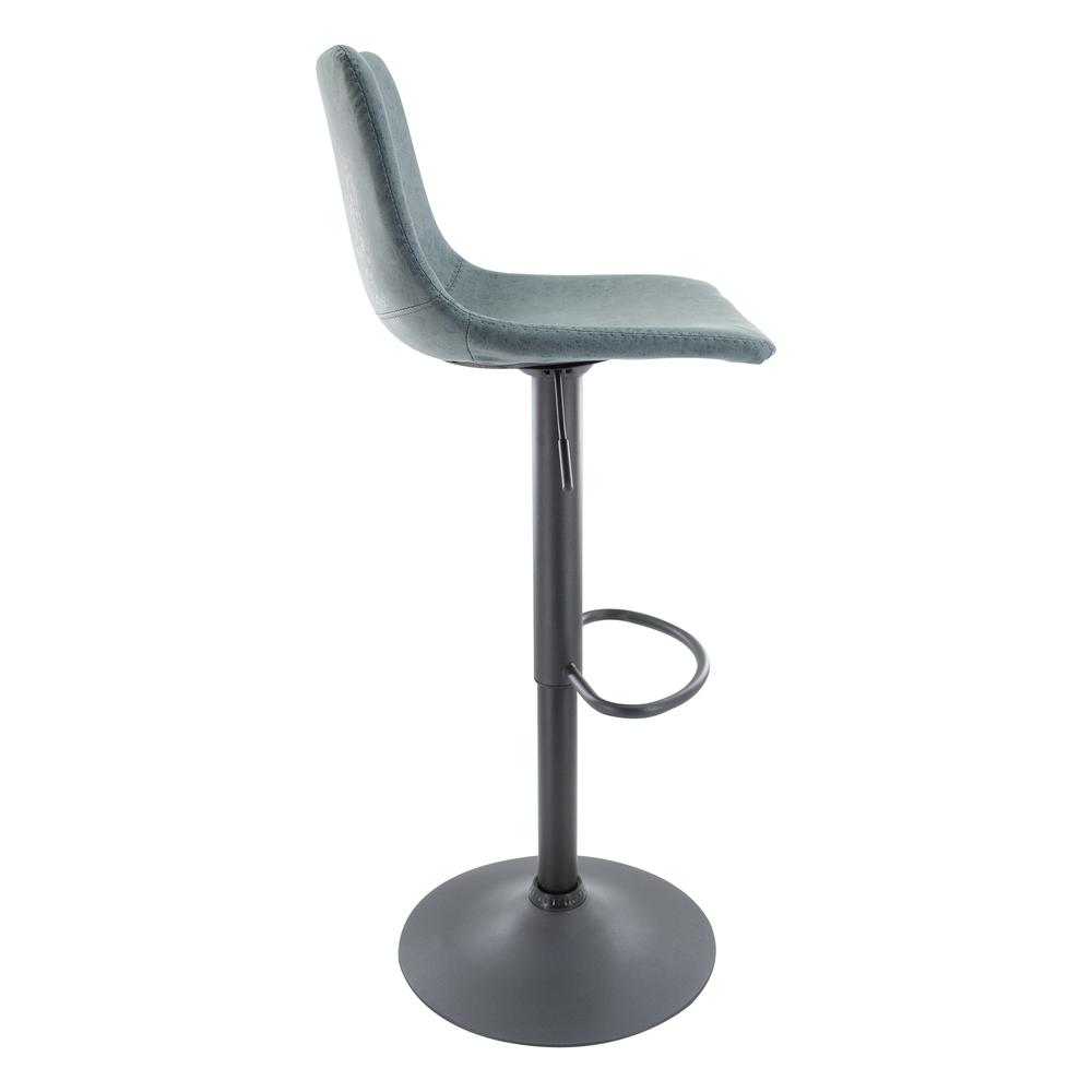 LeisureMod Tilbury Modern Adjustable Bar Stool With Footrest & 360-Degree Swivel Peacock Blue. Picture 3