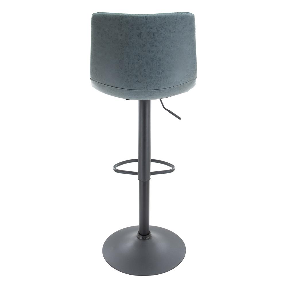 LeisureMod Tilbury Modern Adjustable Bar Stool With Footrest & 360-Degree Swivel Peacock Blue. Picture 4