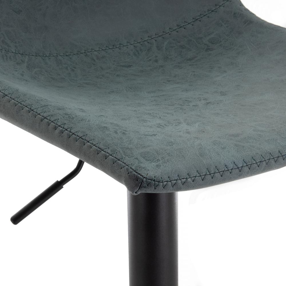 LeisureMod Tilbury Modern Adjustable Bar Stool With Footrest & 360-Degree Swivel Peacock Blue. Picture 5