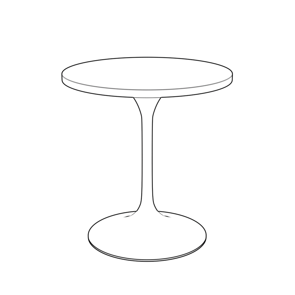 27 Round Dining Table, Brushed Chrome Base with Sintered Stone White Top. Picture 7