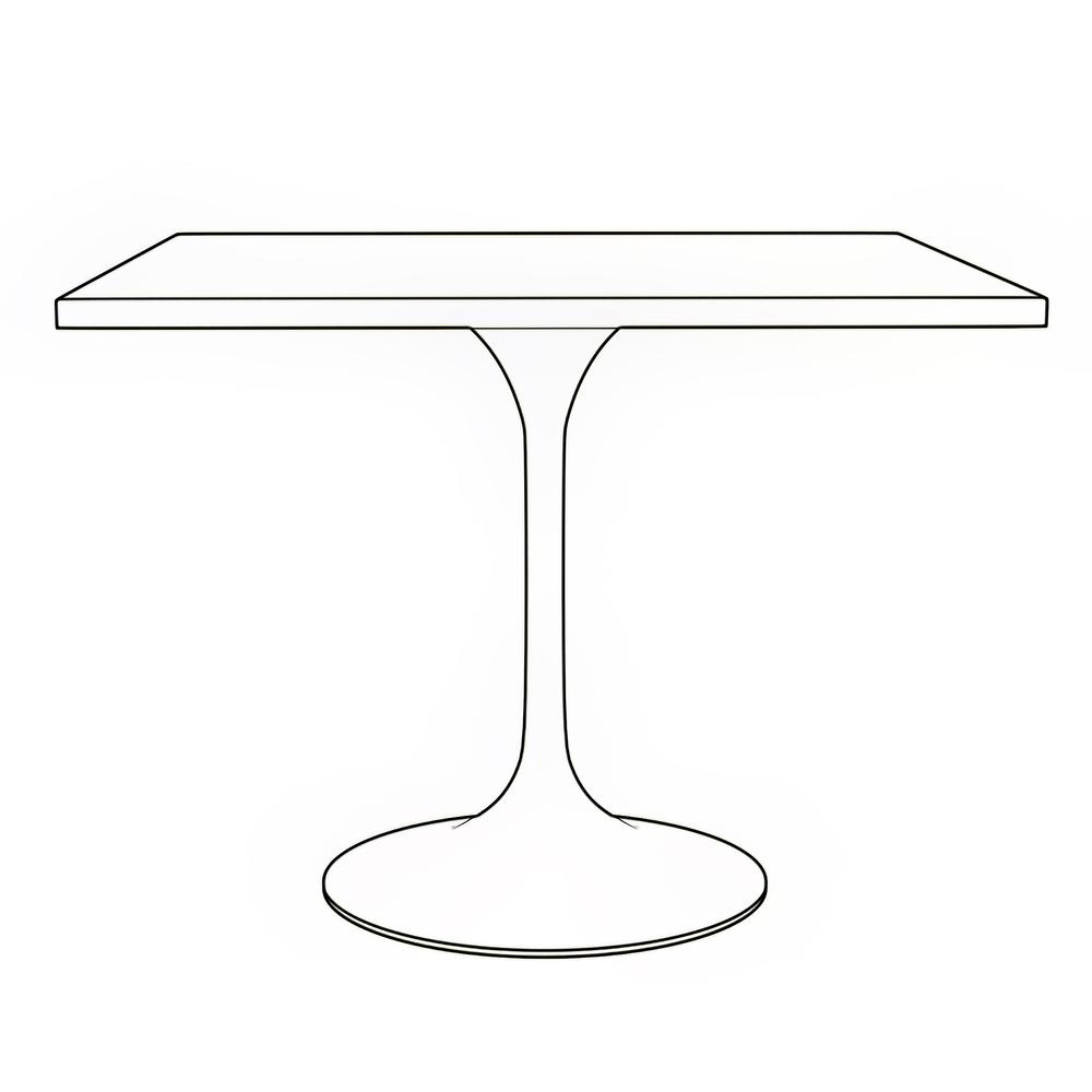 36 Square Dining Table, Brushed Base with Laminated White Marbleized Top. Picture 5