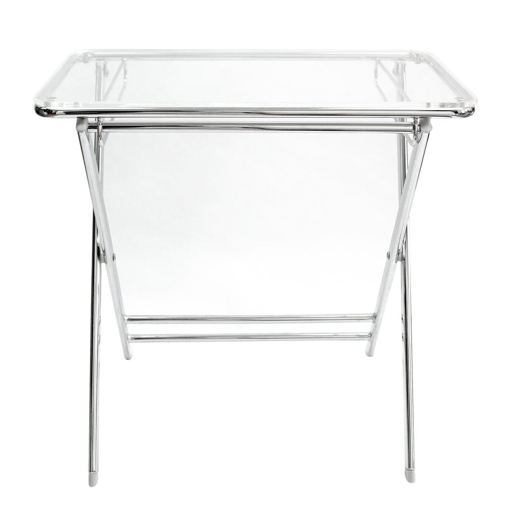 Victorian Modern Folding Side Table with Chrome Legs. Picture 2