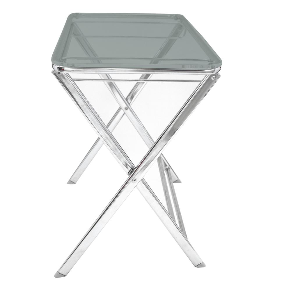 Victorian Modern Folding Side Table with Chrome Legs. Picture 2