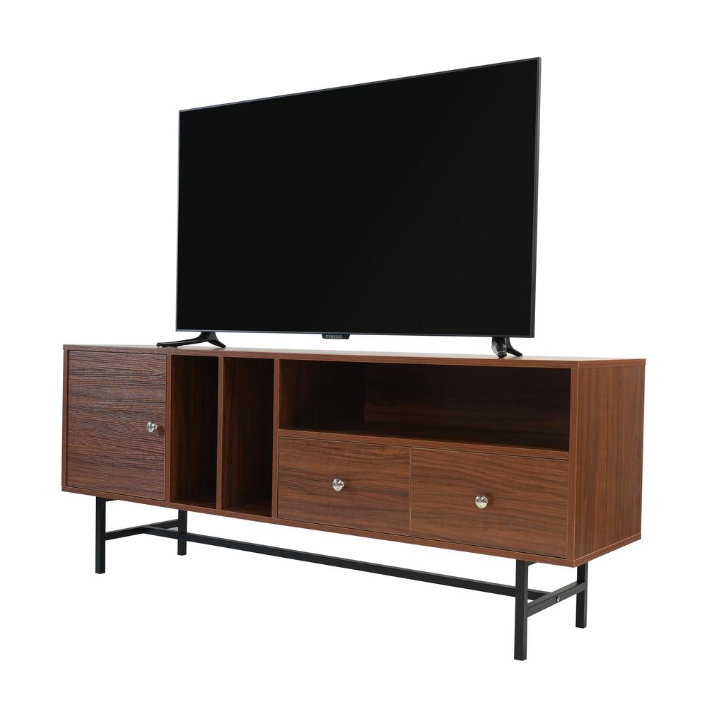 Rectangular TV Stand with Enclosed Storage and Powder Coated Iron Legs. Picture 19