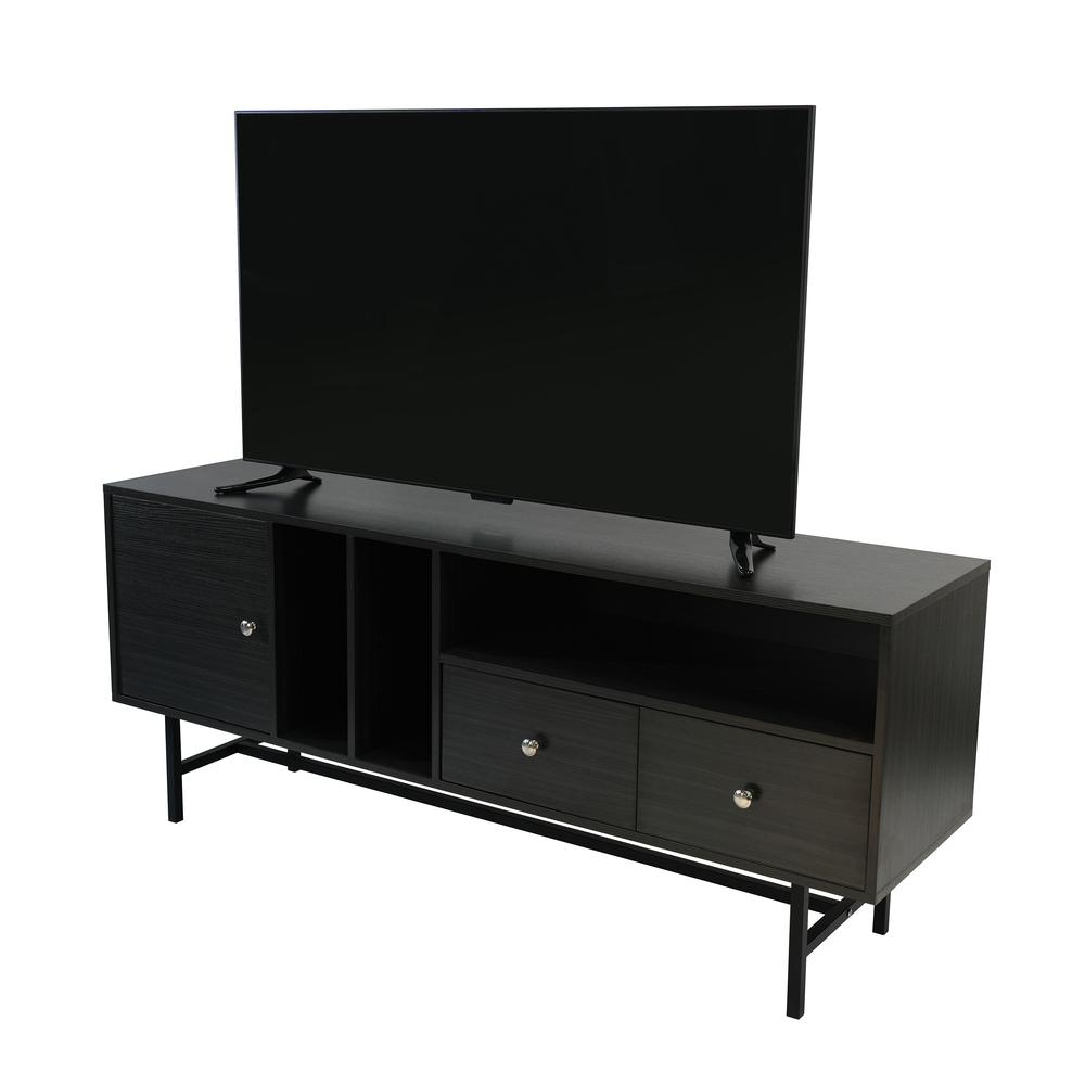 Rectangular TV Stand with Enclosed Storage and Powder Coated Iron Legs. Picture 25