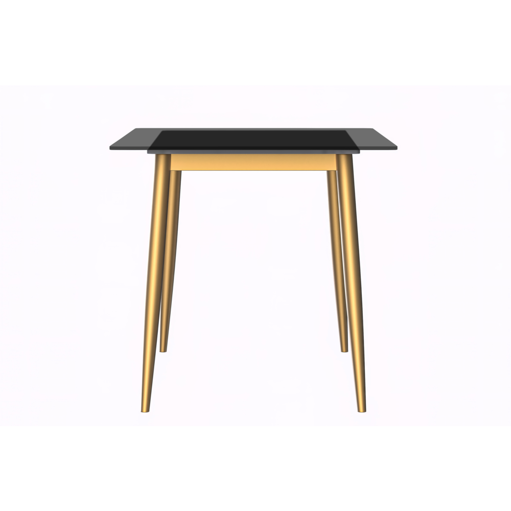 Zayle Series Modern Dining Table Brushed Gold Base, With 71 Clear Glass Top. Picture 6