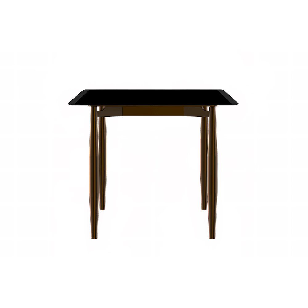 Zinti Series Modern Dining Table Bronze Base, With 55" Black Glass Top. Picture 7