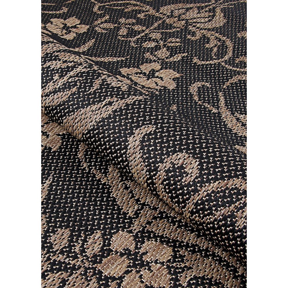 Garden Cottage Area Rug, Black/Cocoa ,Round, 7'6" x 7'6". Picture 2