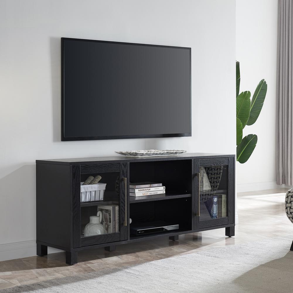 Quincy Rectangular TV Stand for TV's up to 65" in Black Grain. Picture 2