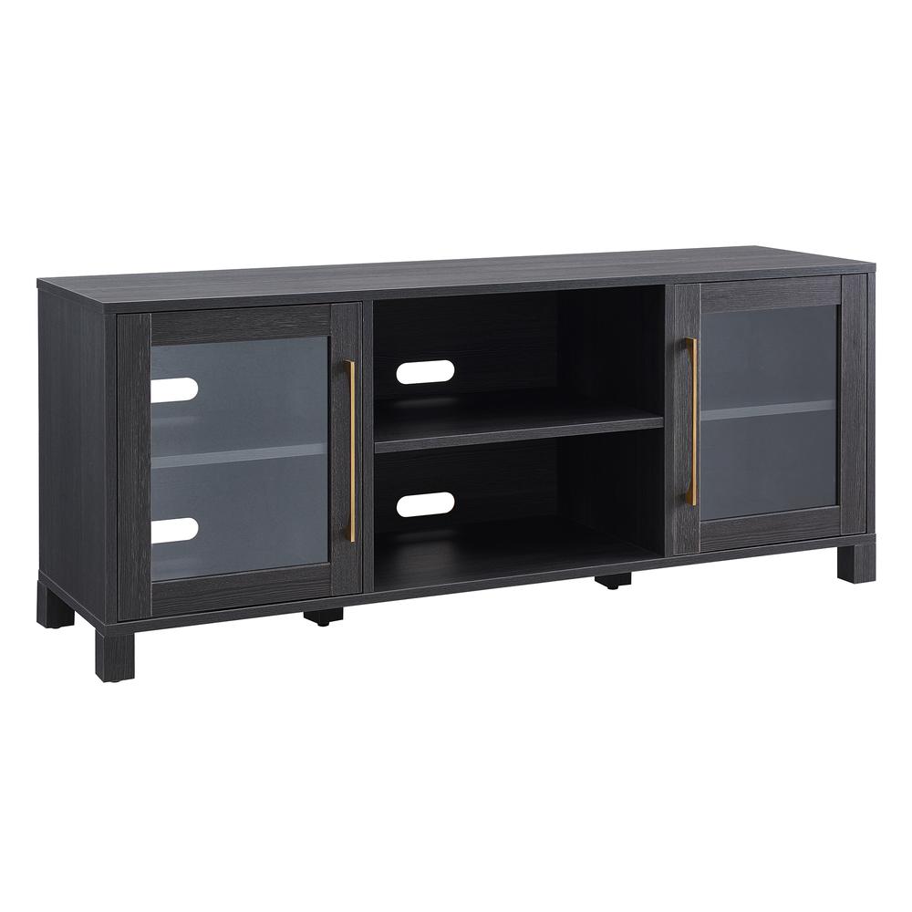 Quincy Rectangular TV Stand for TV's up to 65" in Charcoal Gray. Picture 1