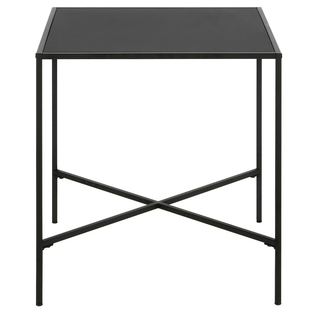 Henley 20'' Wide Square Side Table with Metal Top in Blackened Bronze. Picture 3