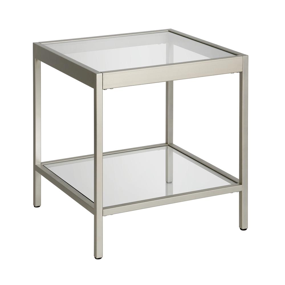 Alexis 20'' Wide Square Side Table in Nickel. Picture 1