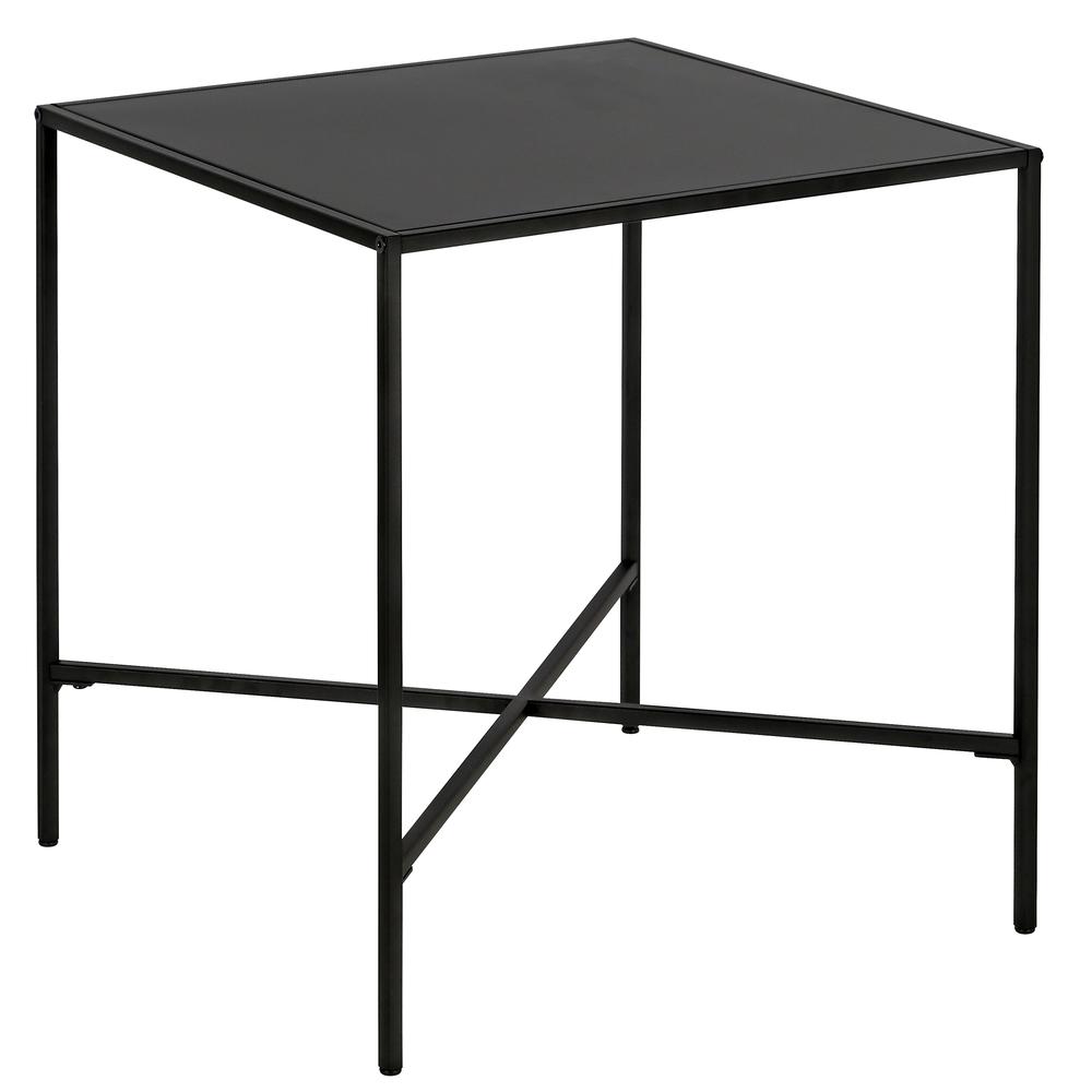 Henley 20'' Wide Square Side Table with Metal Top in Blackened Bronze. Picture 1