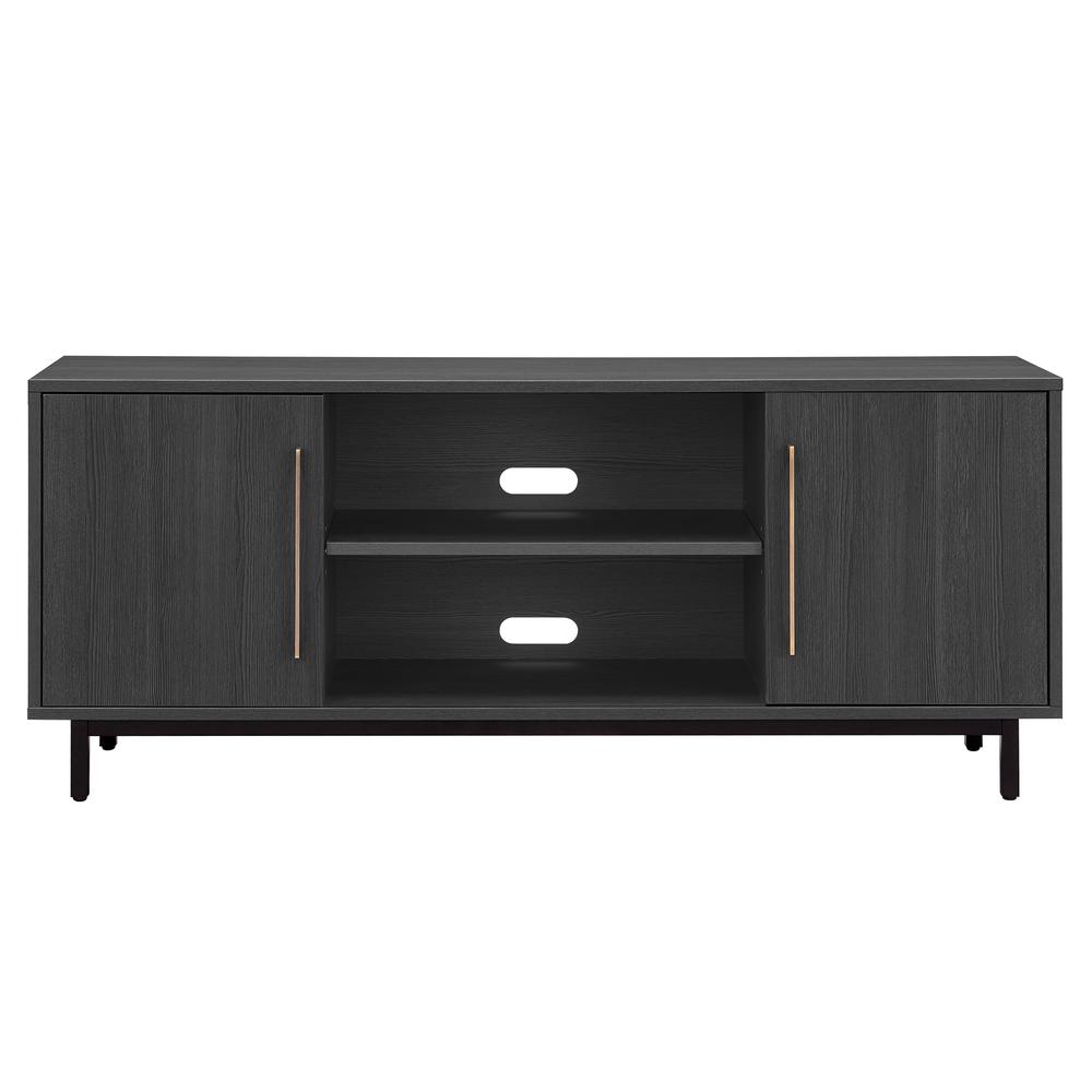 Julian Rectangular TV Stand for TV's up to 65" in Charcoal Gray. Picture 3