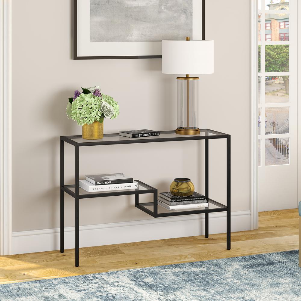 Lovett 42'' Wide Rectangular Console Table in Blackened Bronze. Picture 2