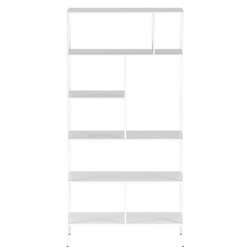Winthrop 72'' Tall Rectangular Bookcase in White. Picture 3