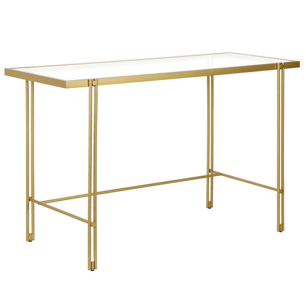 Inez Rectangular 48'' Wide Desk in Brass. Picture 1