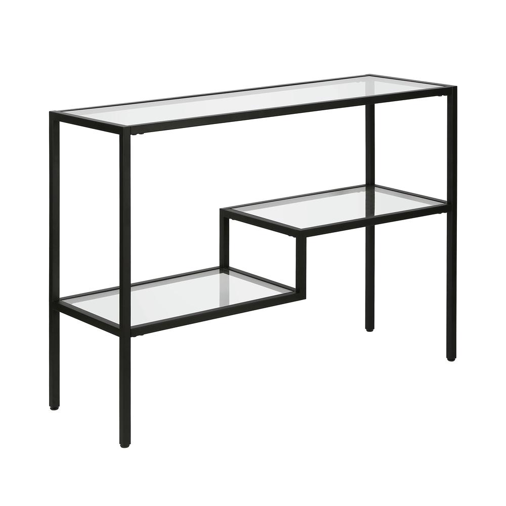 Lovett 42'' Wide Rectangular Console Table in Blackened Bronze. Picture 1