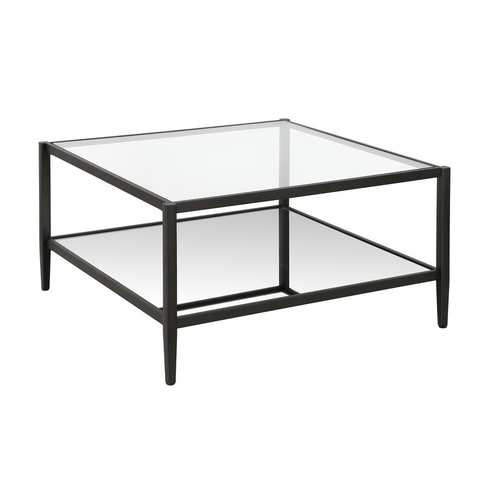 Hera 32'' Wide Square Coffee Table in Blackened Bronze. Picture 1