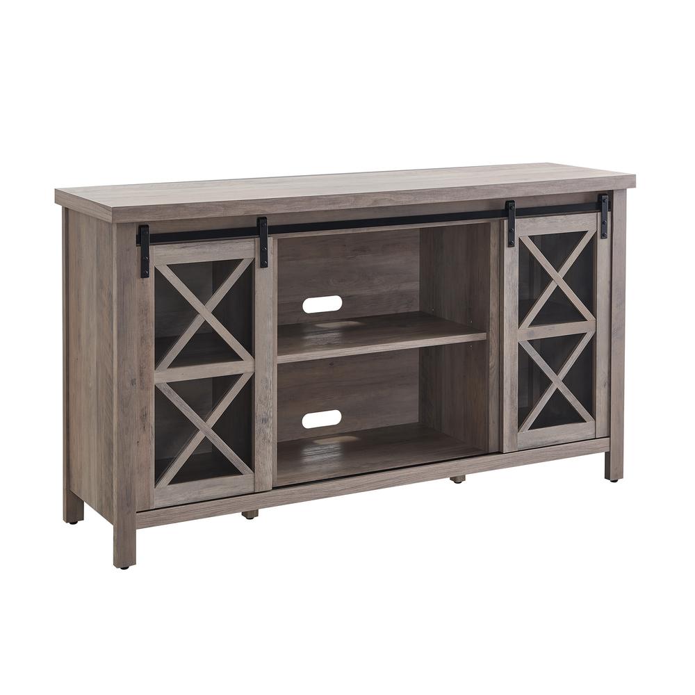 Clementine Rectangular TV Stand for TV's up to 65" in Gray Oak. Picture 1