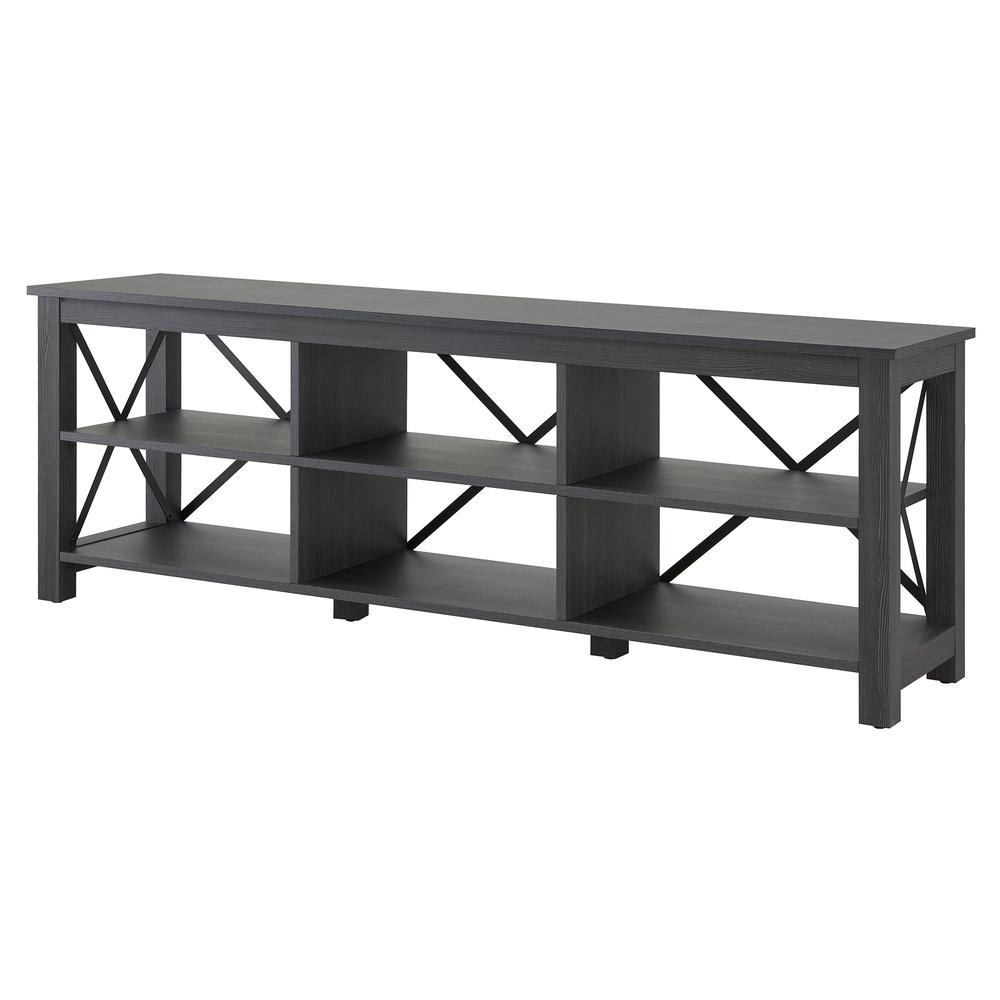 Sawyer Rectangular TV Stand for TV's up to 80" in Charcoal Gray. Picture 3