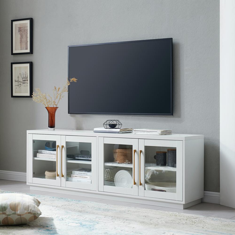 Donovan Rectangular TV Stand for TV's up to 80" in White. Picture 4
