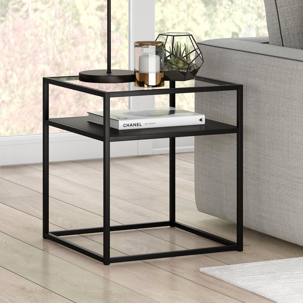 Ada 20'' Wide Square Side Table in Blackened Bronze. Picture 2